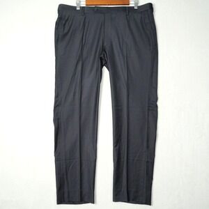 Ermenegildo Zegna Trofeo Wool Dress Pants Black Flat Front 38x30 Italy